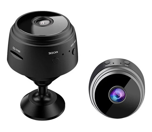 Imagem 3 de 6 de Mini Câmera Espiã A9 Wifi Com Sensor E Visão Noturna Cor Preto