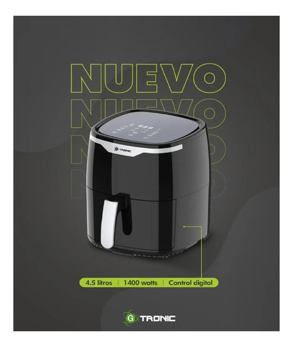 Freidora De Aire Gtronic Gt-307 De 4.5 Litros