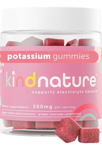 Kind Nature Suplemento De Potasio De 500 Mg, Gomitas De Pota