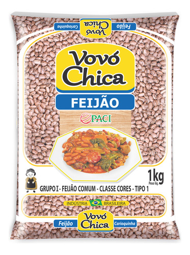 Feijão Carioca Tipo 1 Pacote 1 Kg - Vovó Chica