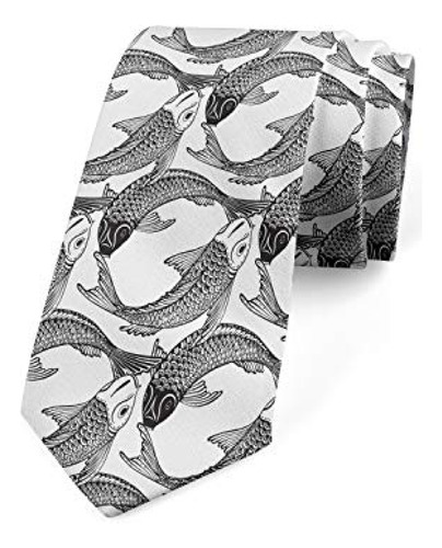 Corbatas Corbata Para Hombre Lunarable, Pez Koi Ornamental,