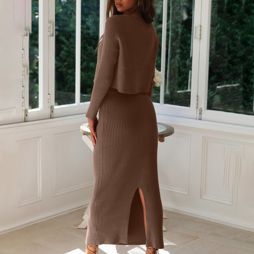 Suéter De Punto Con Cuello Redondo, Casual, Liso, A La Moda,