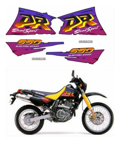 Kit Adesivo Compativel Com Suzuki Dr 650 1996 A 1997 Preta