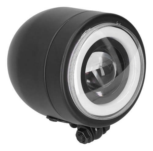 Faro Led Negro Para Moto, Diseño Vintage, Redondo, Con Forma