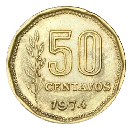 Moneda 50 Centavos De Peso Ley 1974 - #333.2 