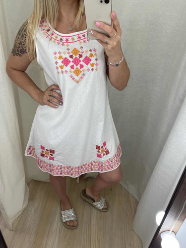 Vestido Bordado Importado Hippie Chic Mujer The Big Shop