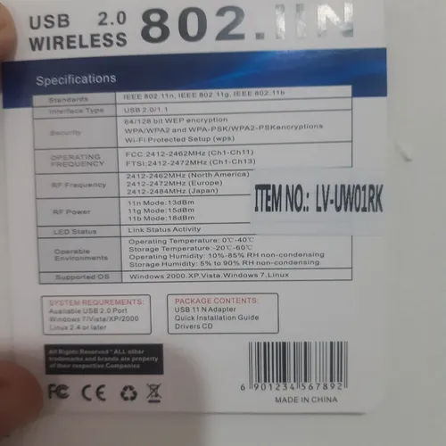 Adaptador Usb A Red Inalámbrico Wifi 11n, Interfaz Usb 2.0