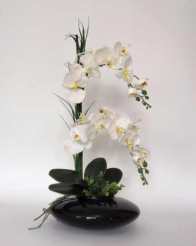 Arranjo Orquídeas Silicone Artificiais Ikebana Frete Grátis | Parcelamento  sem juros