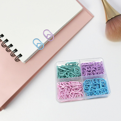 120 Clips De Papel Pequeños Marcapáginas Con Caja De