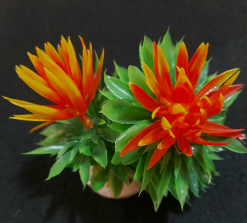 Adorno Para Pecera/ Terrario, Planta Artificial Aloe Doble
