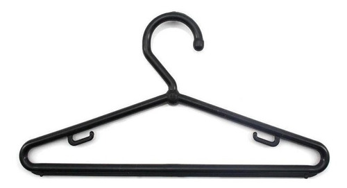 Kit Com 18 Cabides Plástico Preto Adulto Camisa Vestido