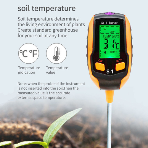 Medidor De Ph 4 En 1 Detector De Suelo