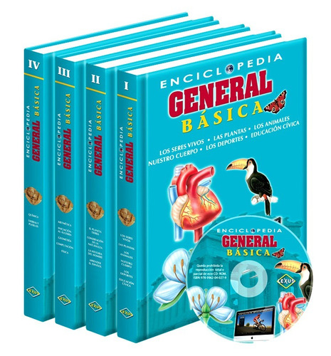 Enciclopedia General Básica 4 Tomos + Cd