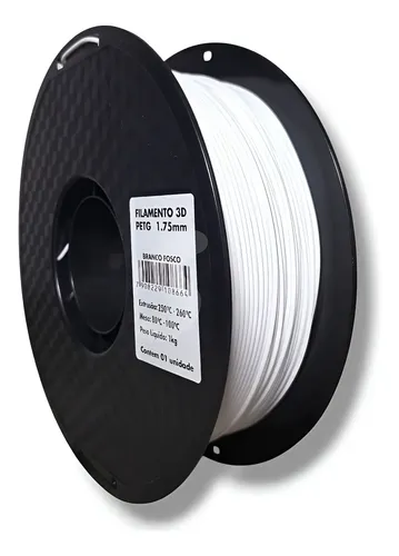 Filamento De Impressora 3d Petg 1,75mm 1kg Masterprint Cor Branco