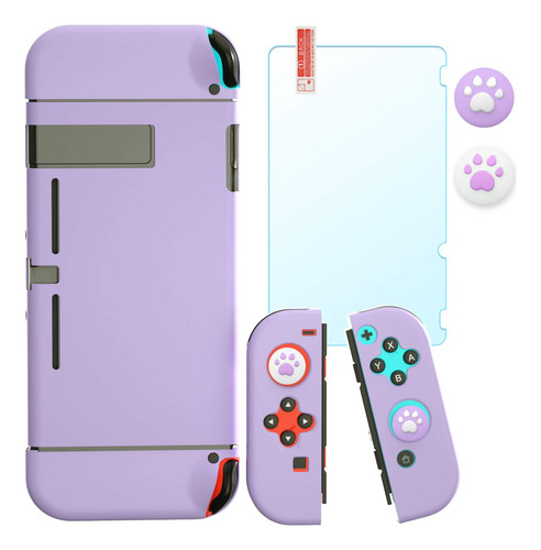 Switch Purple Case, Protective Cover Case For Switch With Te