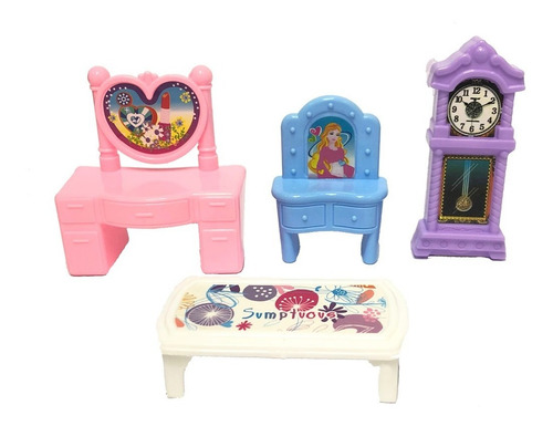 Imagen 2 de 8 de Set 10 Muebles Y Accesorios Para Casita De Muñecas