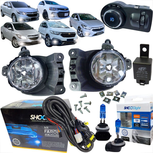 Kit Farol Milha Gm Cobalt Onix Sonic Spin Prisma+sup. Branca