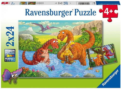 5030 Dinos Jugando 2 Rompecabezas Ravensburger 24 Pieza