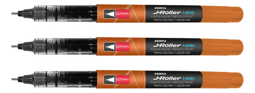 Bolígrafo Zebra J-roller Nrb 0.7 Mm Caja 6 Piezas Naranja Negro