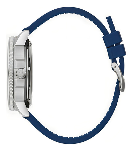Reloj Bulova Marine Star 200m Automatic Open Heart 96a291 Malla Azul Bisel Azul Fondo Azul