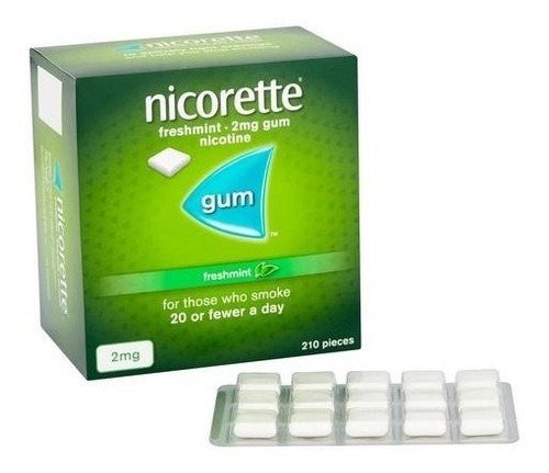 Nicorette Gum 210 Chicle Nicotina Freshmint 2mg Dejar Fumar