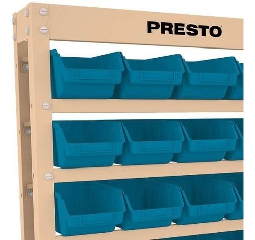Imagem 2 de 4 de Kit Estante Gaveteiro Organizador 60/3 Box Caixa Azul Presto