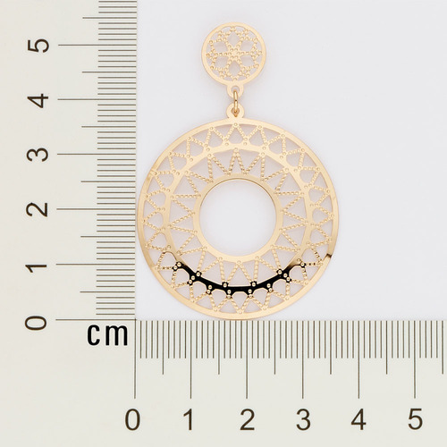 Maxi Brinco Rommanel Banhado A Ouro Trabalhados - 527277
