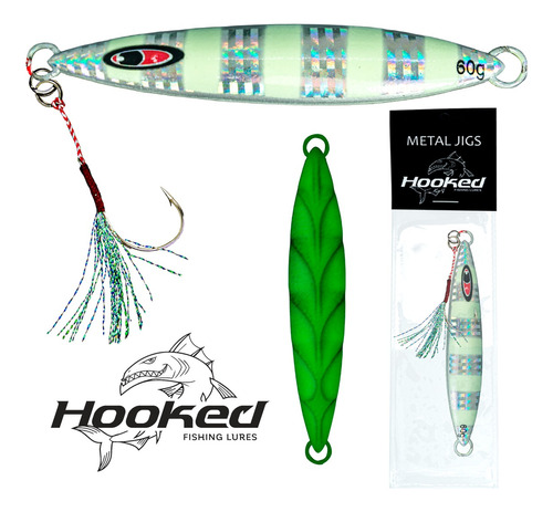 Señuelo Jig Dragon 60g Brilla Glow Jigging Currican Pesca