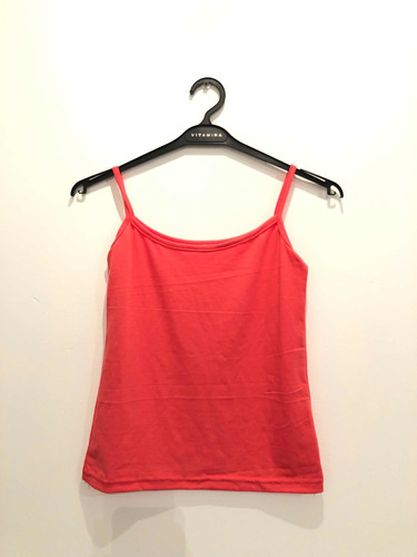 Musculosa Coral De Tiras Talle 1 (al) Algodón Con Spandex