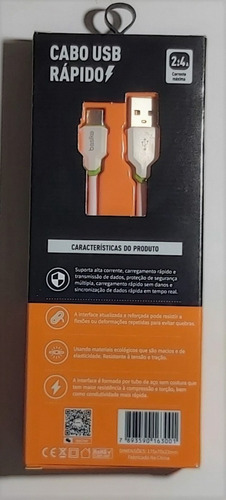 Cabo Usb C De Dados Carga Tipo C Refoçado Rápido Turbo