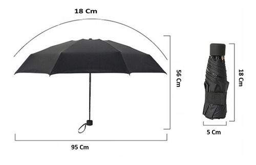 Sombrilla Mini 8 Barillas Filtro Uv Marca Yumar