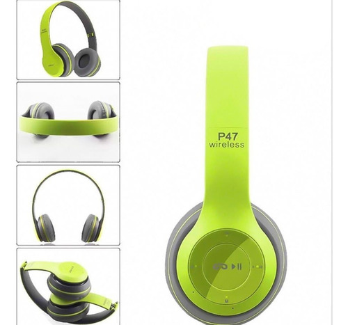 Imagen 6 de 8 de Combo Parlante Bluetooth + Auriculares P47 Verde Bluetooth