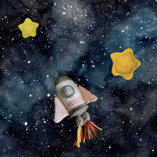 Set De Cohete Y Estrellas A Crochet