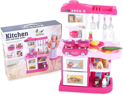 Set Cocina De Juguete Infantil 72cm Agua Sonidos Y Luz 