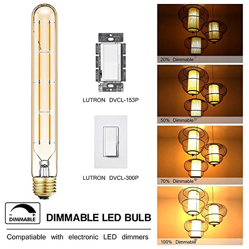 Bombilla Tubular Led Regulable Tubo Largo 8.9 Filamento