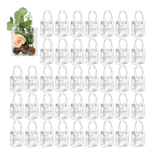 50 Bolsas De Regalo De Plástico Con Asa Reutilizables De