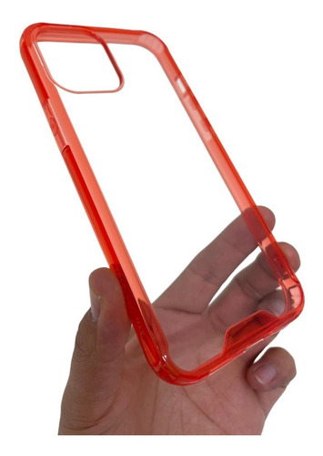 Funda Para iPhone 12 Pro Max Transparente Bordes De Color