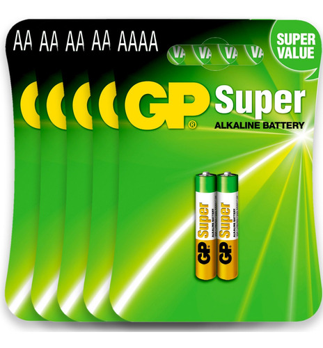 Pilha Alcalina Aaaa Gp Super Bateria 4a Mini Kit 10 Unidades