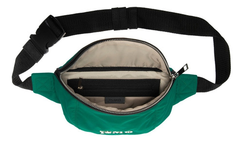 Bolsa Negra De Nylon Impermeable Cangurera Y Crossbody