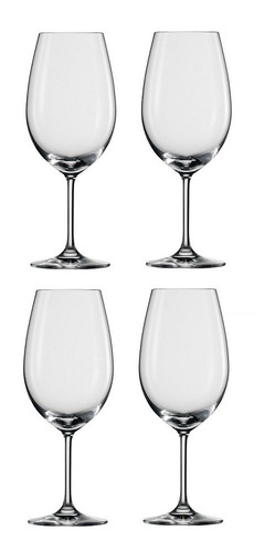 Jogo 4 Taça Bordeaux Bellagio Cristal Titânio Zwilling 633ml