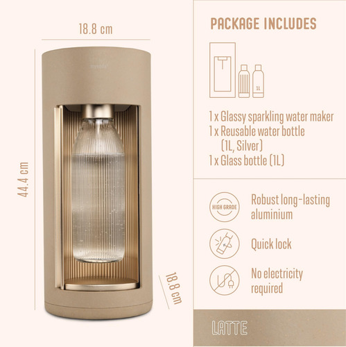 Máquina De Agua Con Gas Nordic Design Botella De Vidrio Y