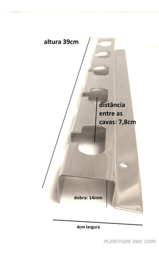 Suporte Churrasqueira Alvenaria Tb + Grelha Inox 60cm E 65cm
