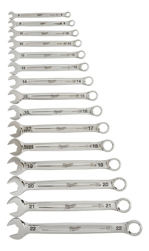 Kit De 15 Llaves Combinadas Metricas Milwaukee 48229515