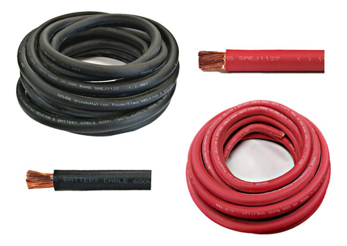 Windynation - Cable De Soldadura De Cobre Calibre 4 Rojo Y N