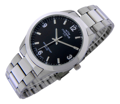 Reloj Montreal Hombre Ml1750 100% Acero Agujas Luminosas