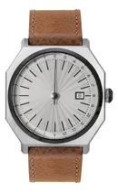 Comprar Reloj Clásico Automático 02 Cuero Marrón Esfera Plateada