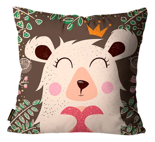 Kit Com 4 Capas Para Almofadas Infantis Animais Colori 45x45