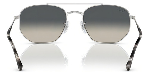 Óculos De Sol - Ray-ban - Rb3707l 003/71 57 Armação Prata Haste Prata Lente Cinza Desenho Irregular