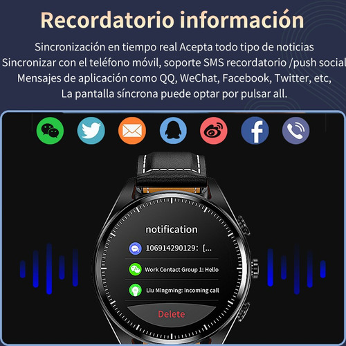 Para Reloj Inteligente Hombre Y Mujer Auriculares Bluetooth