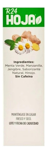13 Pzas Té Remedy 24 Menta Jengibre Y Manzanilla 20 Pzas